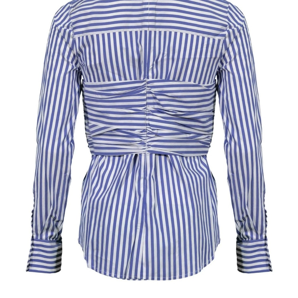 Veronica Beard Blue and White Striped Button Down Shirt - Picture 6 of 13